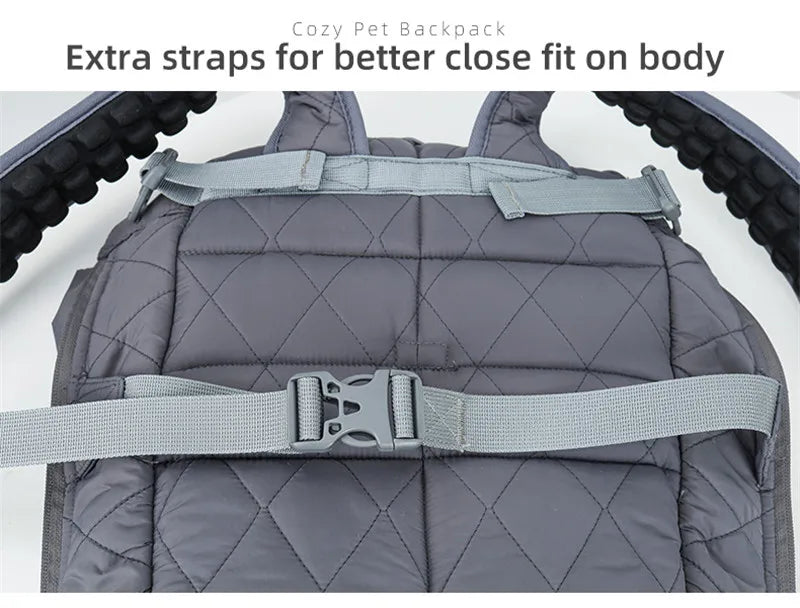 Winter Pet Carrier Backpack | Thicken Warm Windproof Hands-Free Bag for Small Dogs &amp; Cats