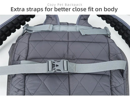 Winter Pet Carrier Backpack | Thicken Warm Windproof Hands-Free Bag for Small Dogs &amp; Cats