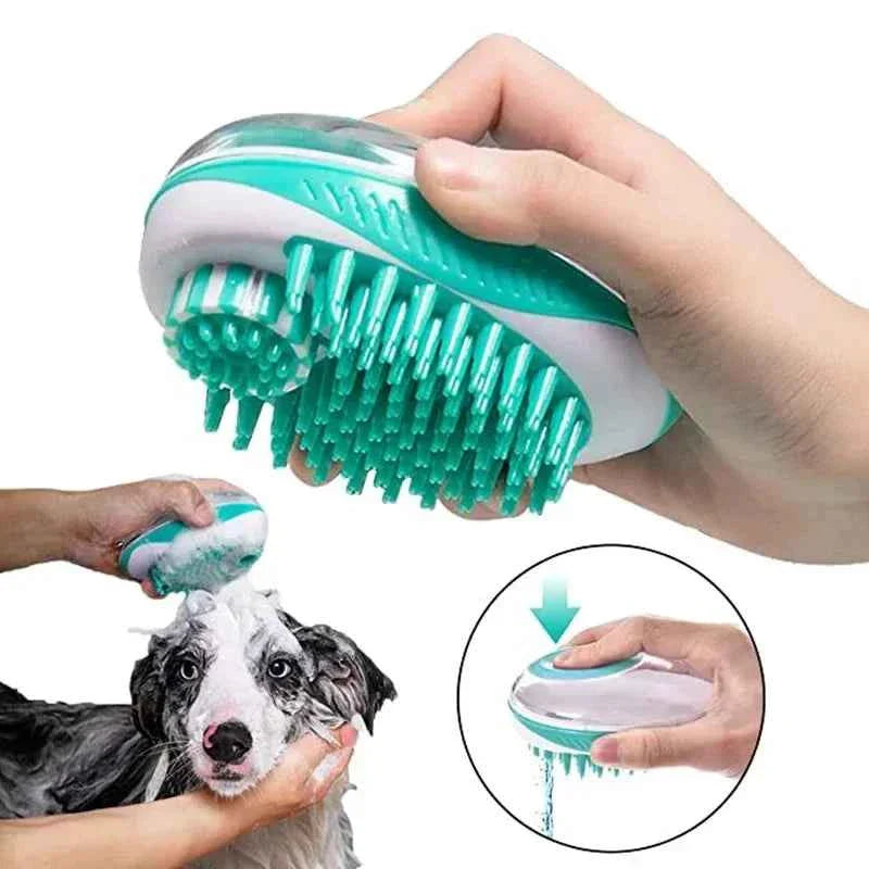 2-in-1 Silicone Pet Bath Brush & Grooming Massage Comb