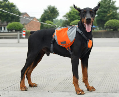Reflective Dog Saddle Bag Harness | Adjustable Carrier for Hiking, Camping &amp; Travel