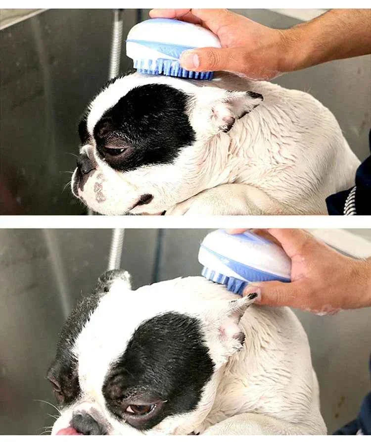 2-in-1 Silicone Pet Bath Brush & Grooming Massage Comb
