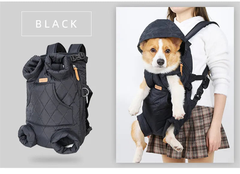 Winter Pet Carrier Backpack | Thicken Warm Windproof Hands-Free Bag for Small Dogs &amp; Cats