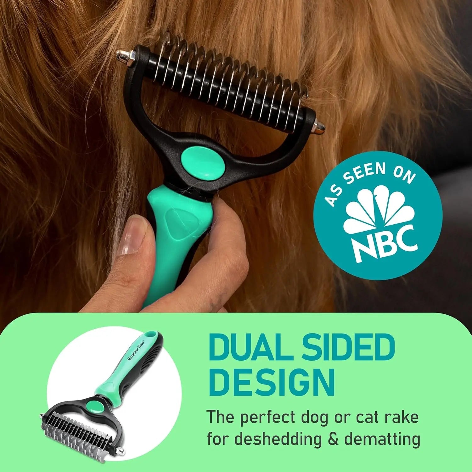 Maxpower Dual-Sided Pet Grooming Rake for Dogs &amp; Cats – Dematting Tool