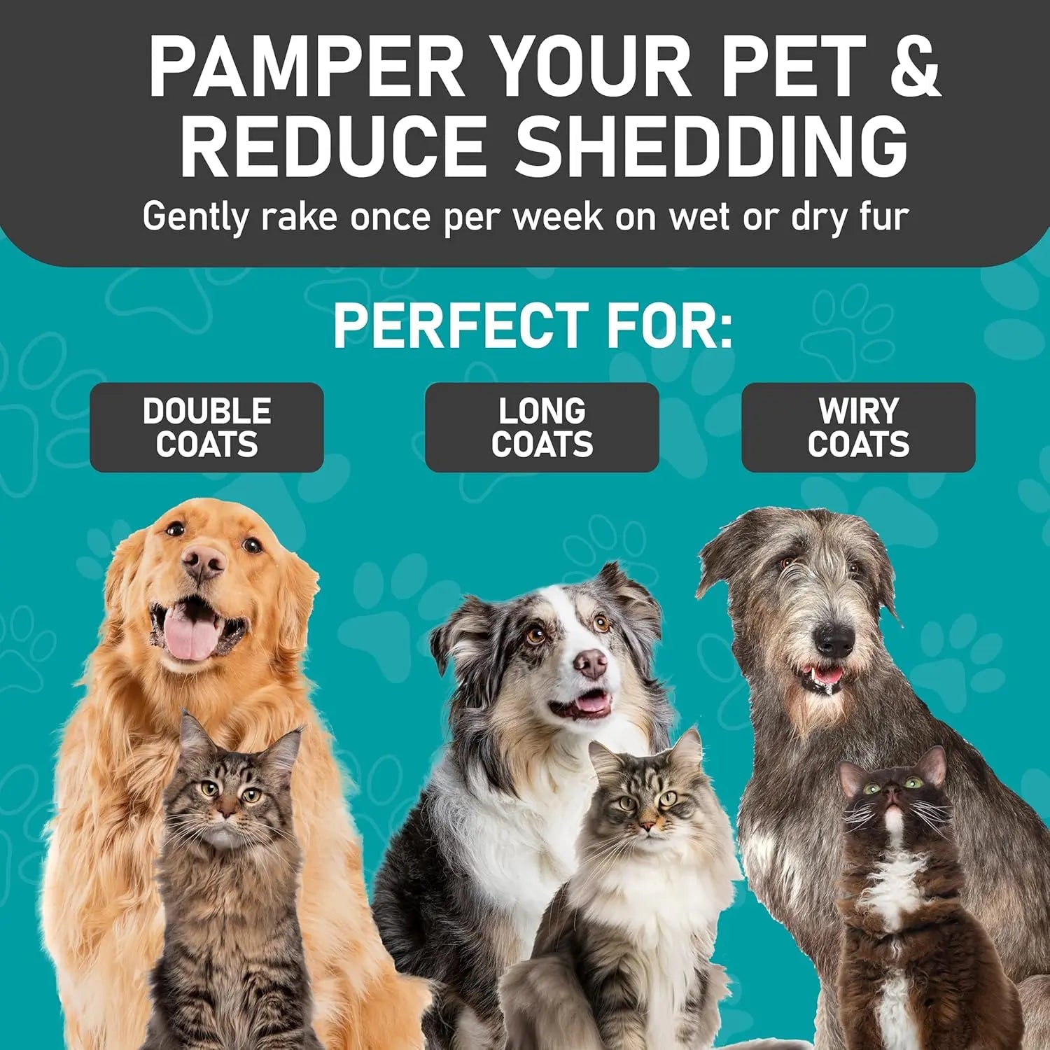 Maxpower Dual-Sided Pet Grooming Rake for Dogs &amp; Cats – Dematting Tool