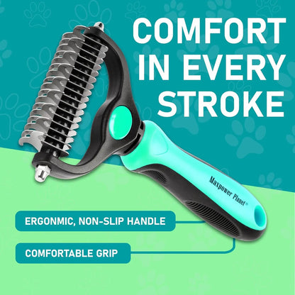Maxpower Dual-Sided Pet Grooming Rake for Dogs &amp; Cats – Dematting Tool