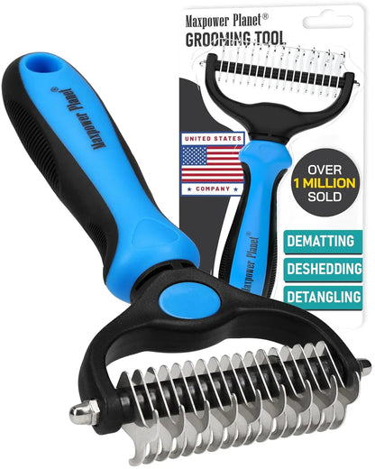 Maxpower Dual-Sided Pet Grooming Rake for Dogs &amp; Cats – Dematting Tool