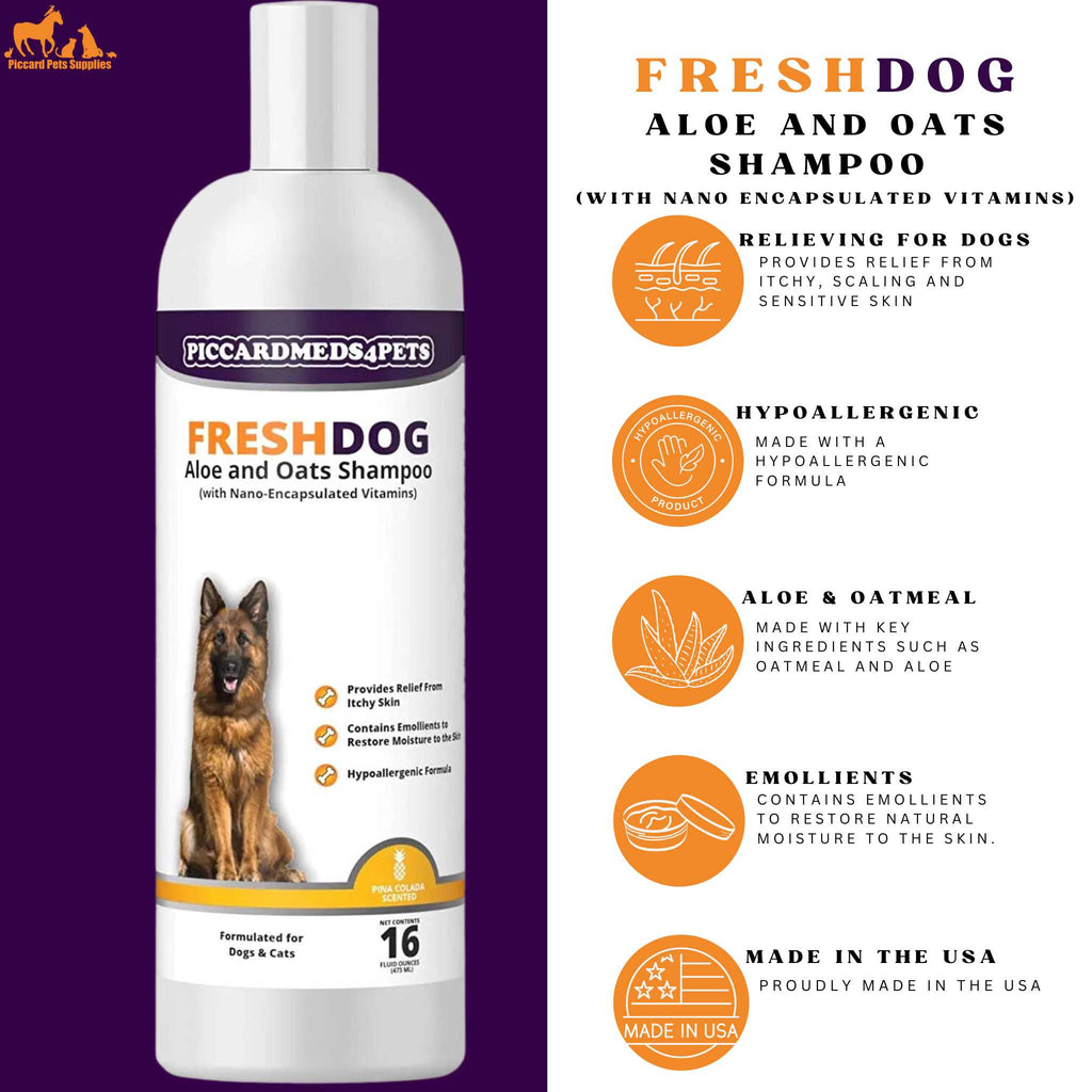 Aloe & Oats Dog Shampoo + Grooming Gloves Bundle
