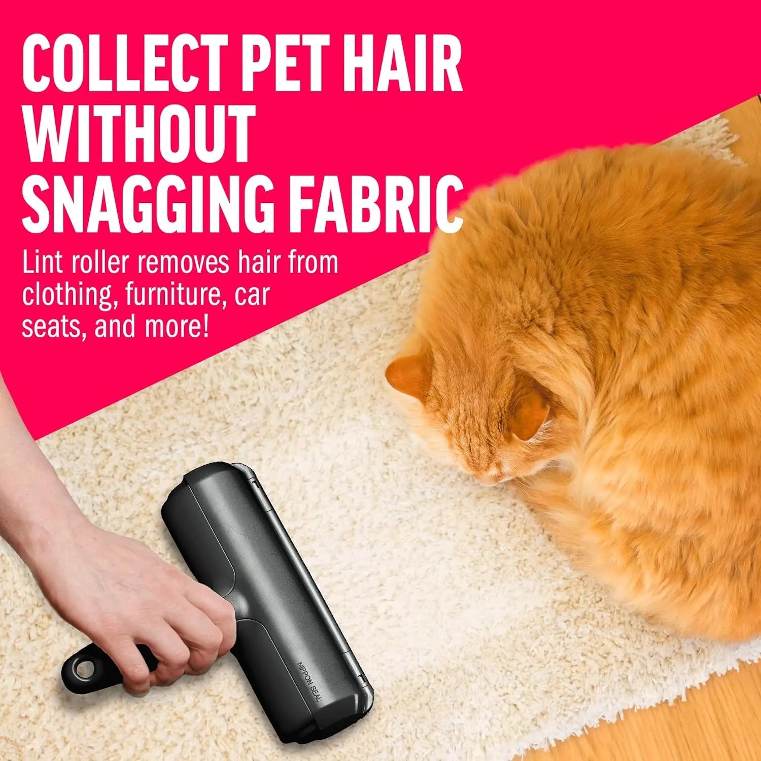 Reusable Pet Hair Remover Roller for Furniture, Carpet &amp; Clothing