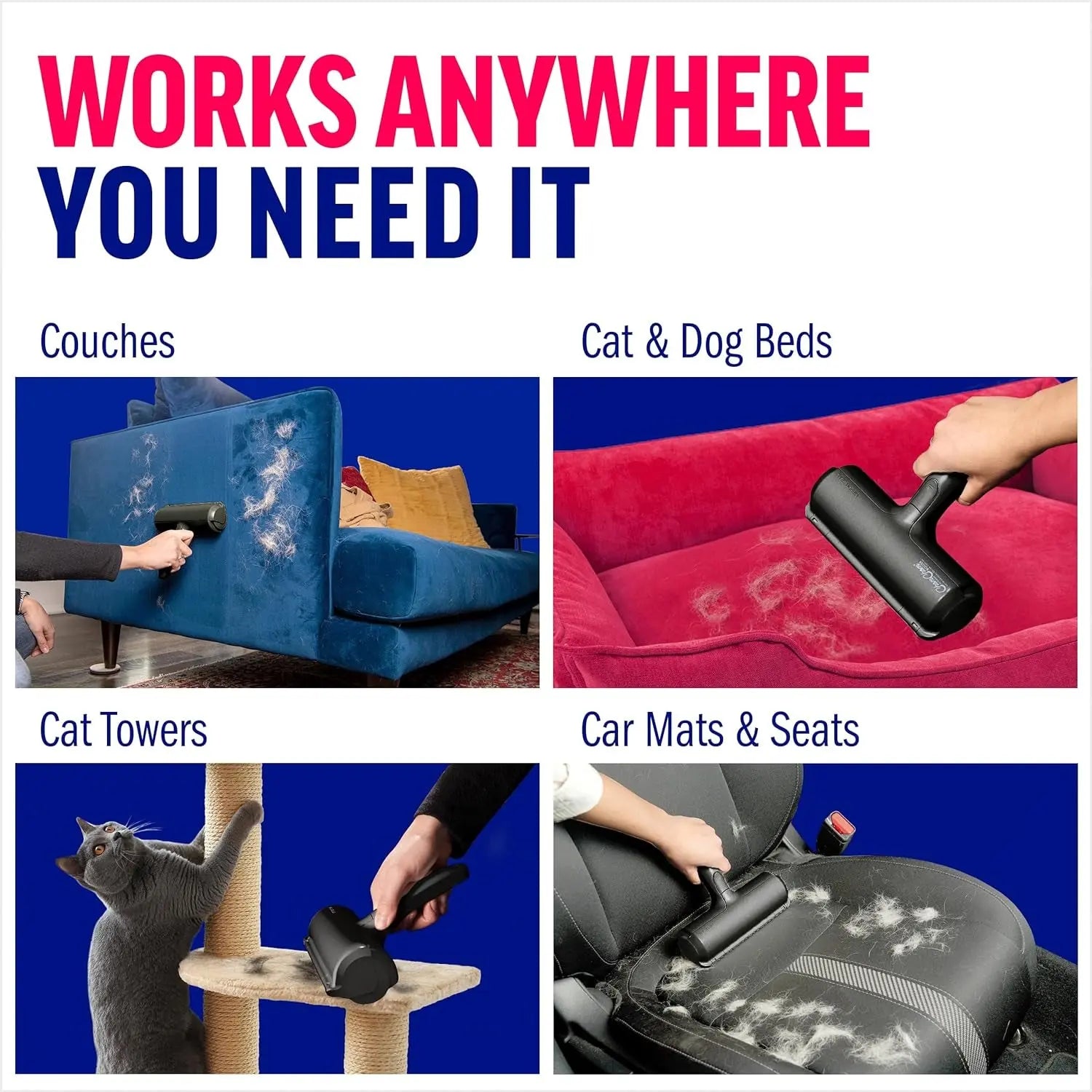 Reusable Pet Hair Remover Roller for Furniture, Carpet &amp; Clothing