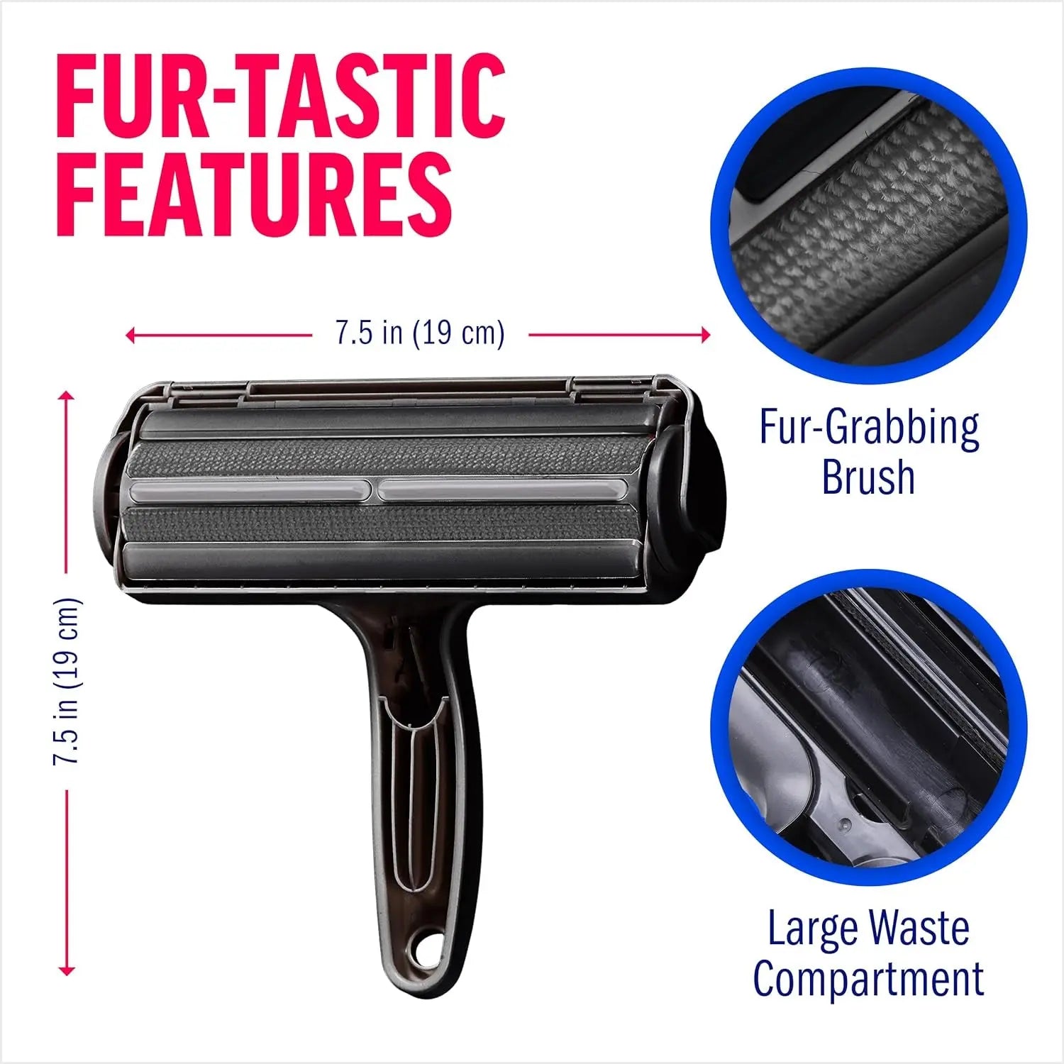 Reusable Pet Hair Remover Roller for Furniture, Carpet &amp; Clothing
