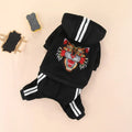 Tiger Patch Cotton Dog Hoodie Jumpsuit for Small Dogs