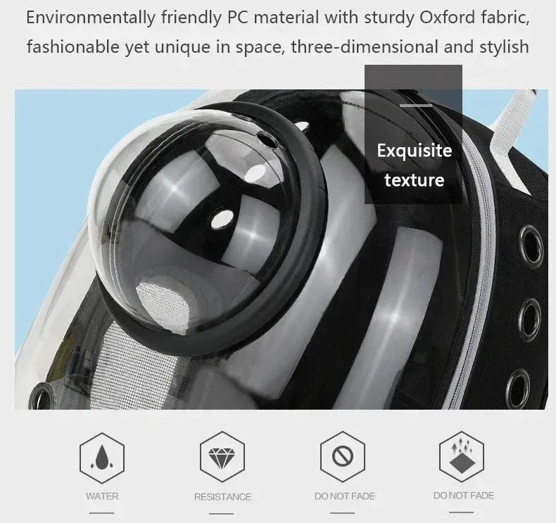 Space Capsule Pet Backpack | Transparent Breathable Carrier for Cats &amp; Small Dogs