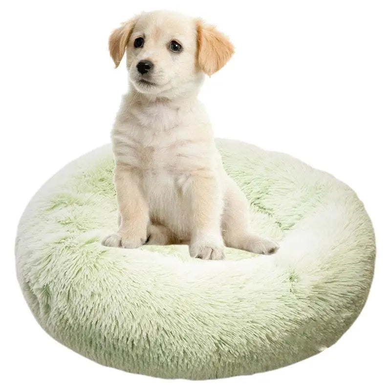 USB Heated Donut Pet Bed – Soft Plush Round Bed for Small &amp; Medium Dogs and Cats