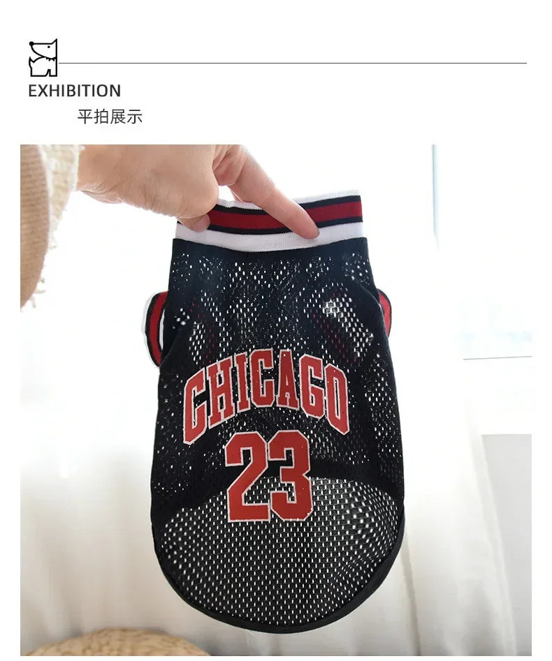Breathable Mesh Dog Clothes Sport Large Dog Jersey Basketball Clothin Puppy T-Shirts Summer Pet Cat Shirt Prevent hair loss