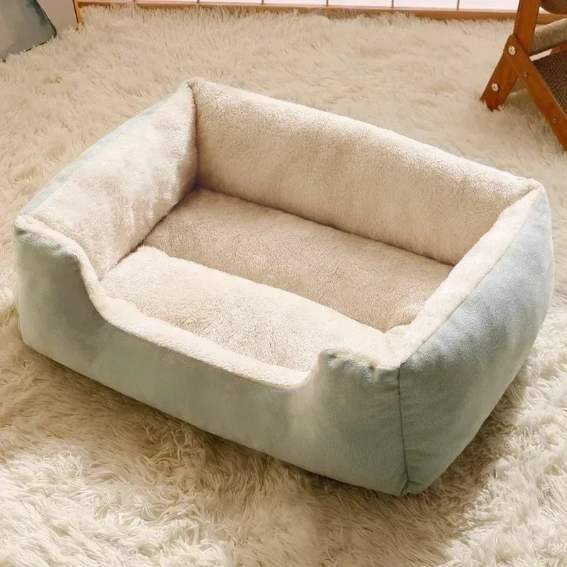 Plush Pet Cushion Bed – Soft Breathable Basket Bed for Cats &amp; Dogs (S to XXL)