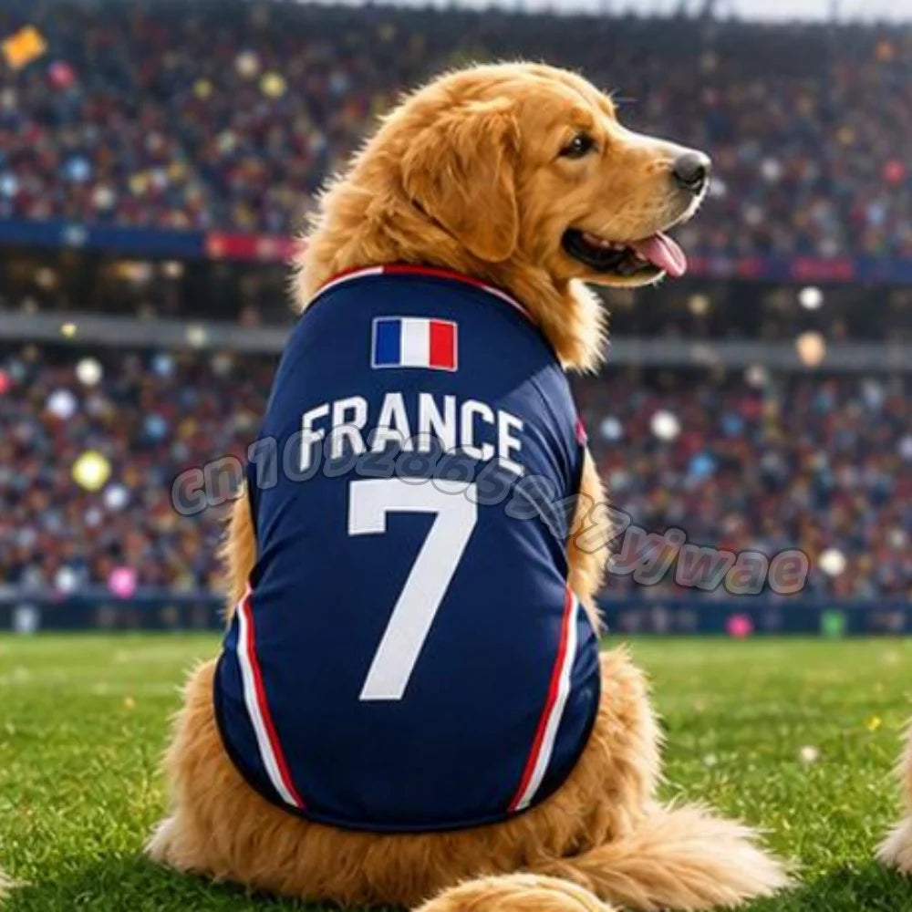 Summer Dog Clothes CANADA Brazil Germany print Basketball Clothes Puppy T-Shirt Summer Pet Cat Shirts For  soccer fans  Dogs