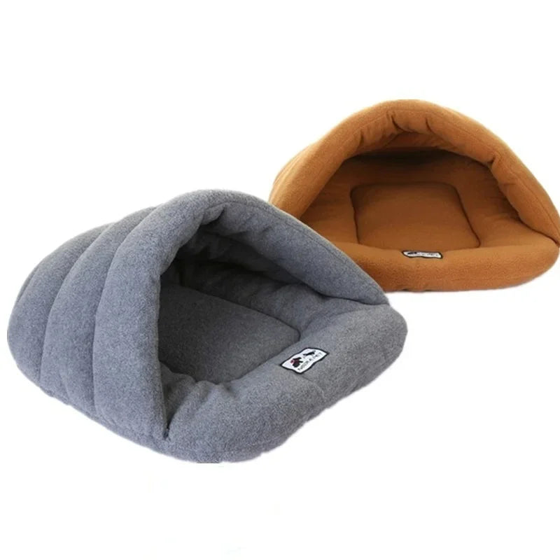 Slipper-Shaped Pet Bed Cave – Warm Cotton Sleeping Nest for Small Dogs &amp; Cats