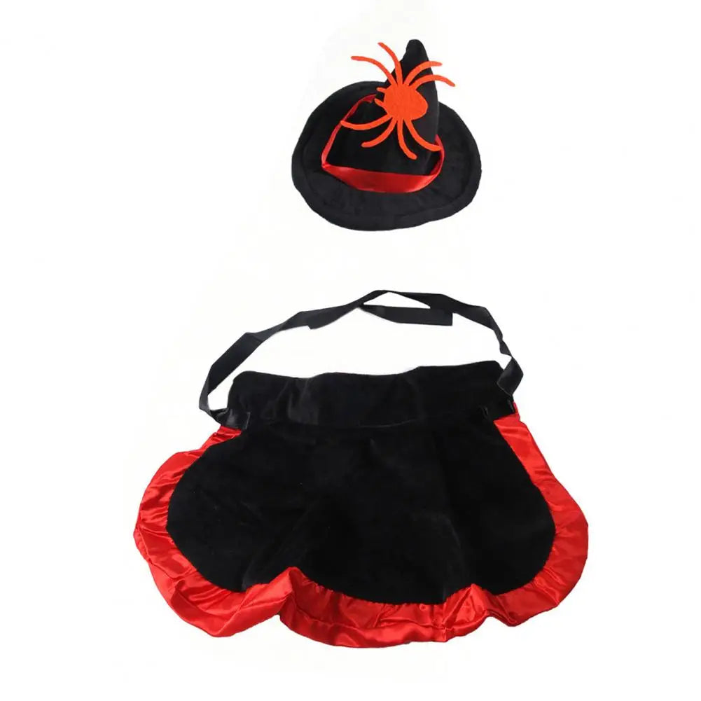 1 Set Halloween Pet Cat Witch Costume Black Cape Wizard Hat Moon Star Cloak for Small Medium Dogs Party Cosplay