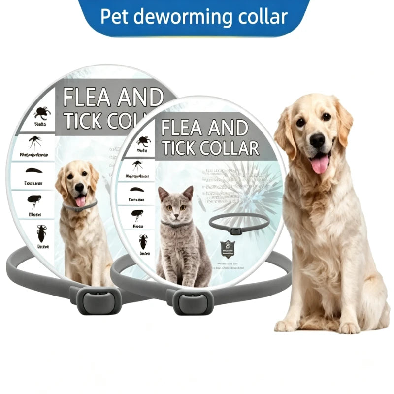 Pet Flea Collar Flea Tick Lice Collar Dog Cat Parasite Collar 8 Month Long Lasting Adjustable Pet Collar Eco Friendly Anti Flea
