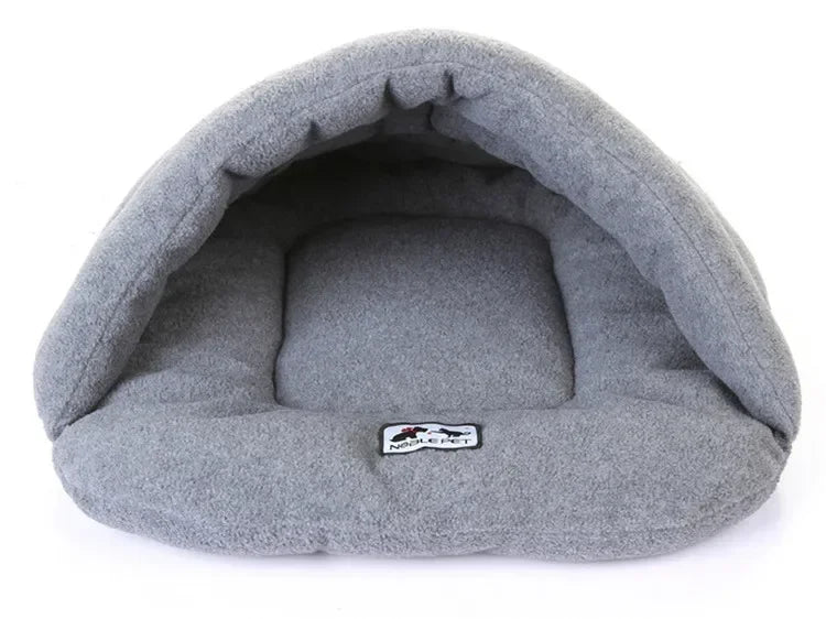 Slipper-Shaped Pet Bed Cave – Warm Cotton Sleeping Nest for Small Dogs &amp; Cats