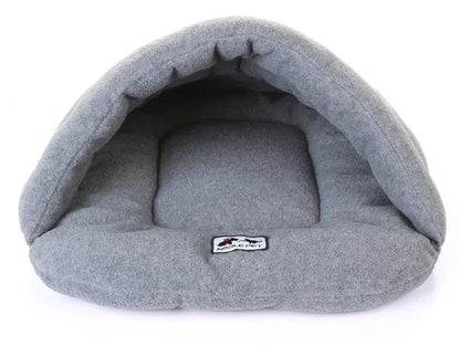 Slipper-Shaped Pet Bed Cave – Warm Cotton Sleeping Nest for Small Dogs &amp; Cats