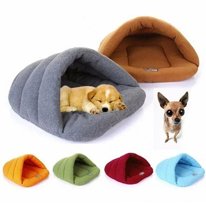 Slipper-Shaped Pet Bed Cave – Warm Cotton Sleeping Nest for Small Dogs &amp; Cats