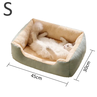 Plush Pet Cushion Bed – Soft Breathable Basket Bed for Cats &amp; Dogs (S to XXL)