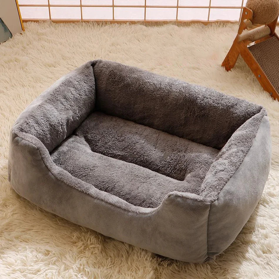Plush Pet Cushion Bed – Soft Breathable Basket Bed for Cats &amp; Dogs (S to XXL)