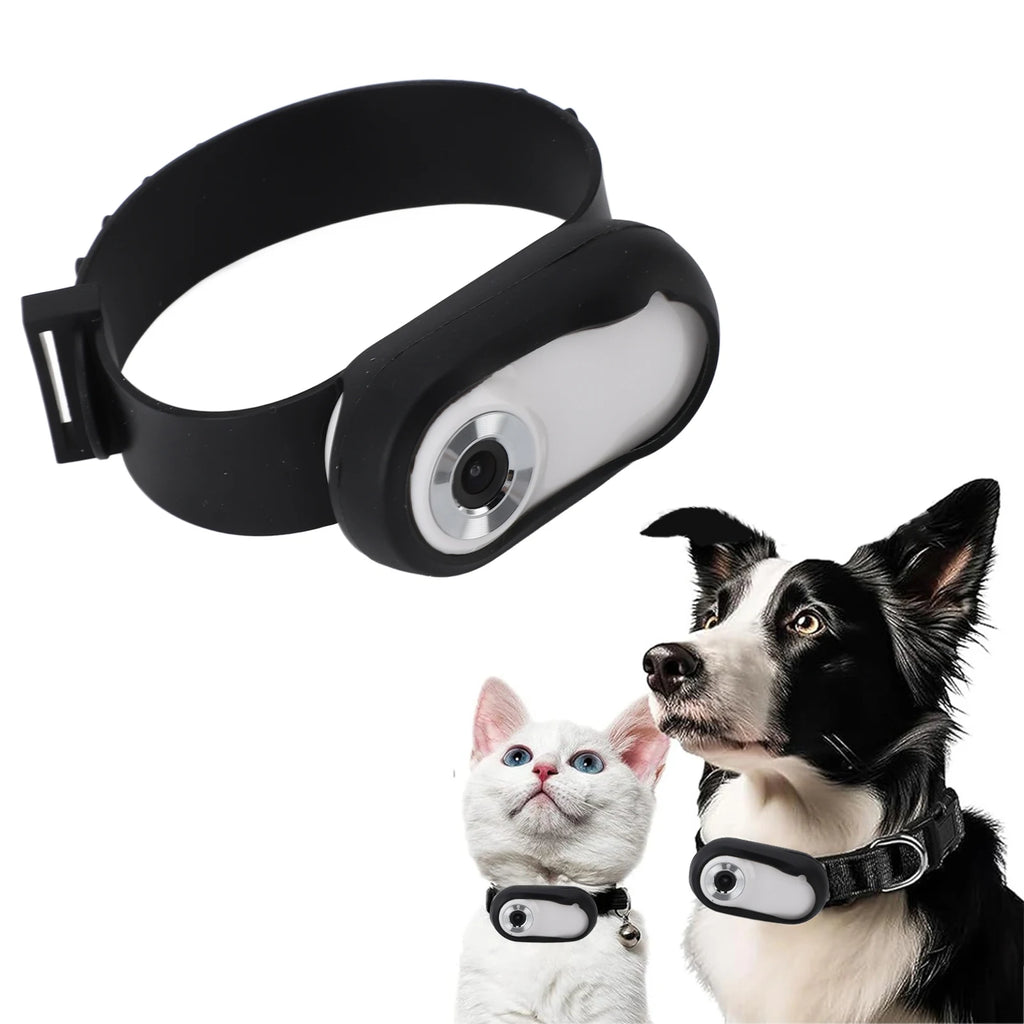 Pet Collar Camera for Videos and Photos HD 1080P 170° Wide Angle USB Rechargeable Adjustable Pet Camera Collar for Dogs Cats