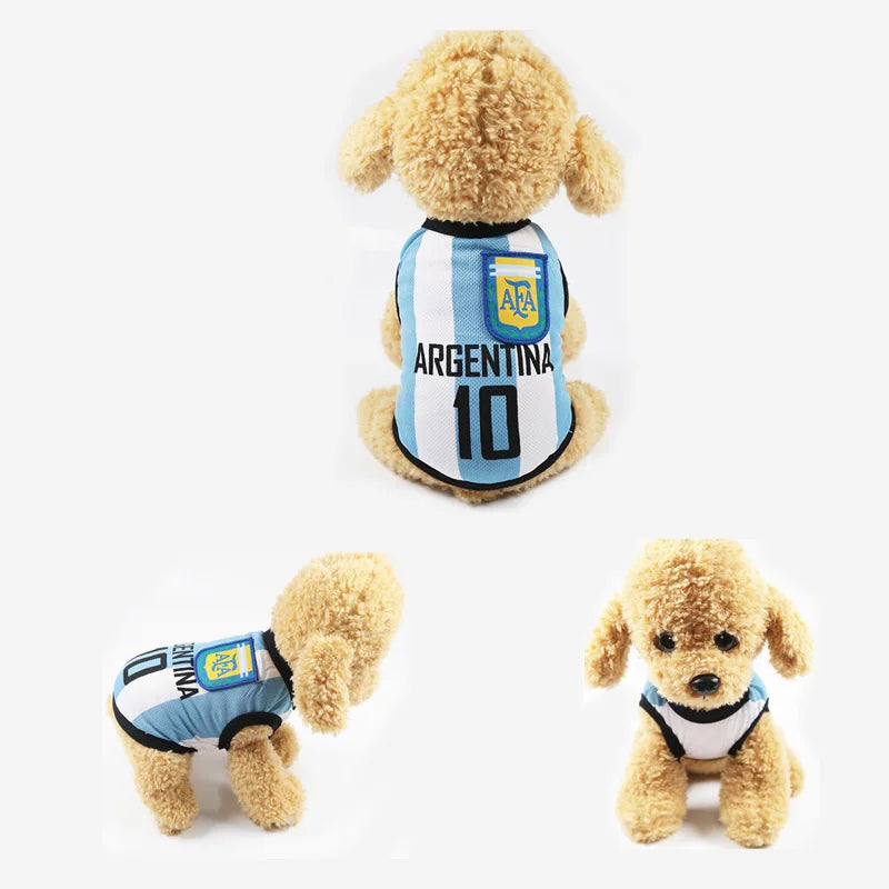 1Pcs Summer Thin Dog Shirt for Medium to Large Breeds Gold Retriever Labrador Samoyed Husky National Team Competition Jersey