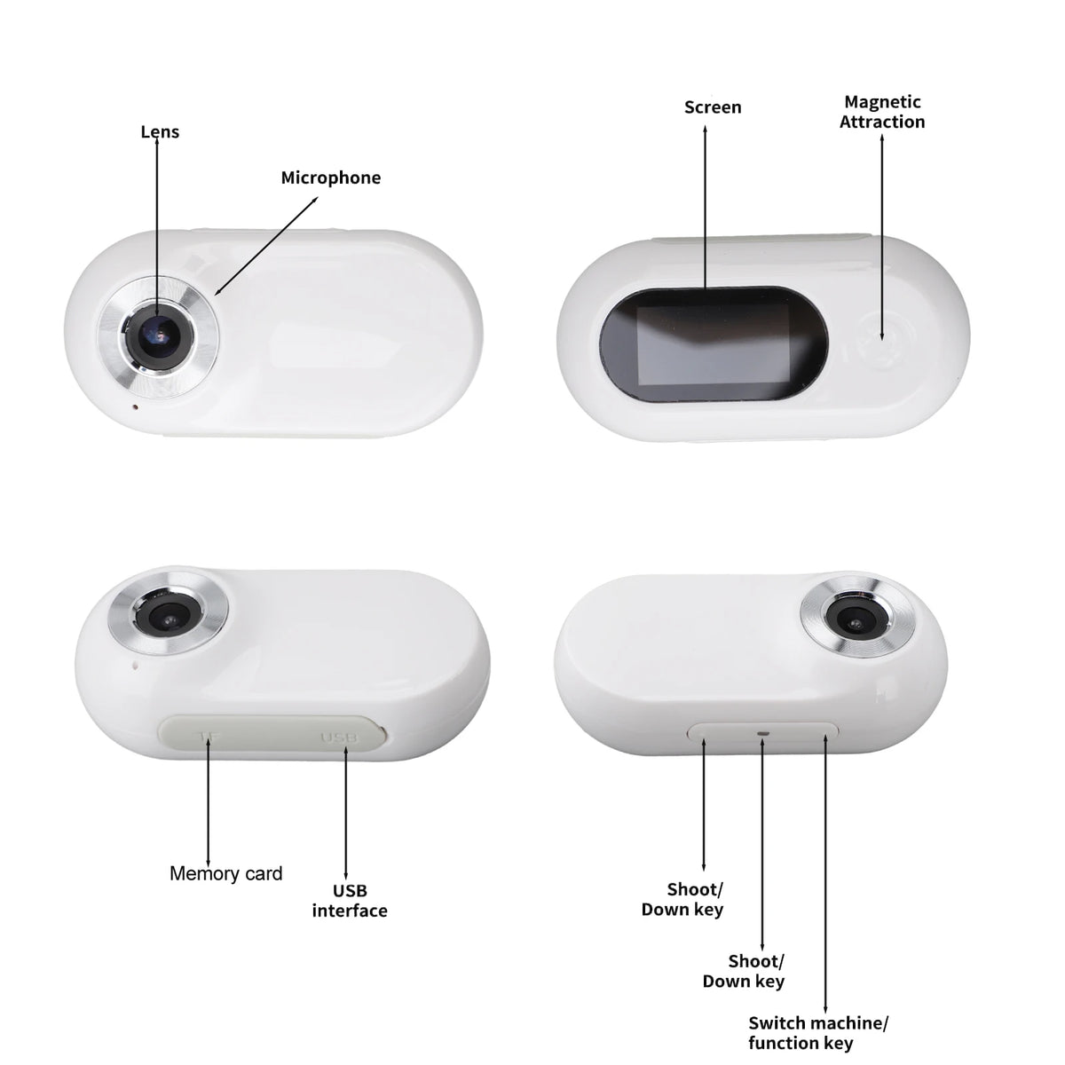 Pet Collar Camera for Videos and Photos HD 1080P 170° Wide Angle USB Rechargeable Adjustable Pet Camera Collar for Dogs Cats
