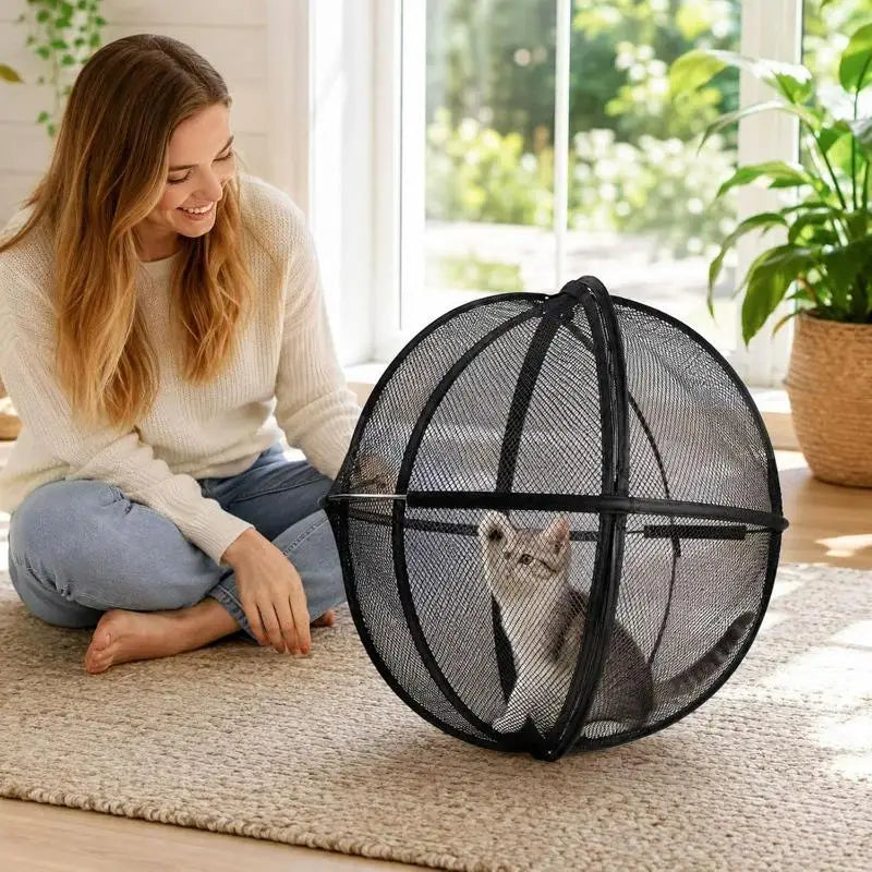 Foldable Pop-Up Cat Playpen Ball – 68 cm