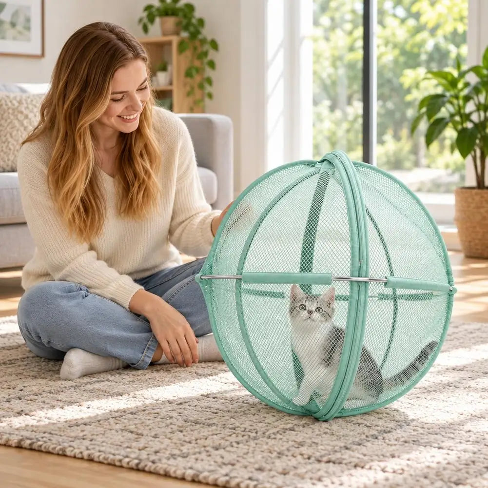 Foldable Pop-Up Cat Playpen Ball – 68 cm
