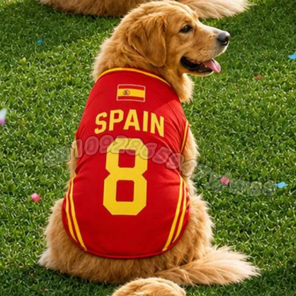 Summer Dog Clothes CANADA Brazil Germany print Basketball Clothes Puppy T-Shirt Summer Pet Cat Shirts For  soccer fans  Dogs