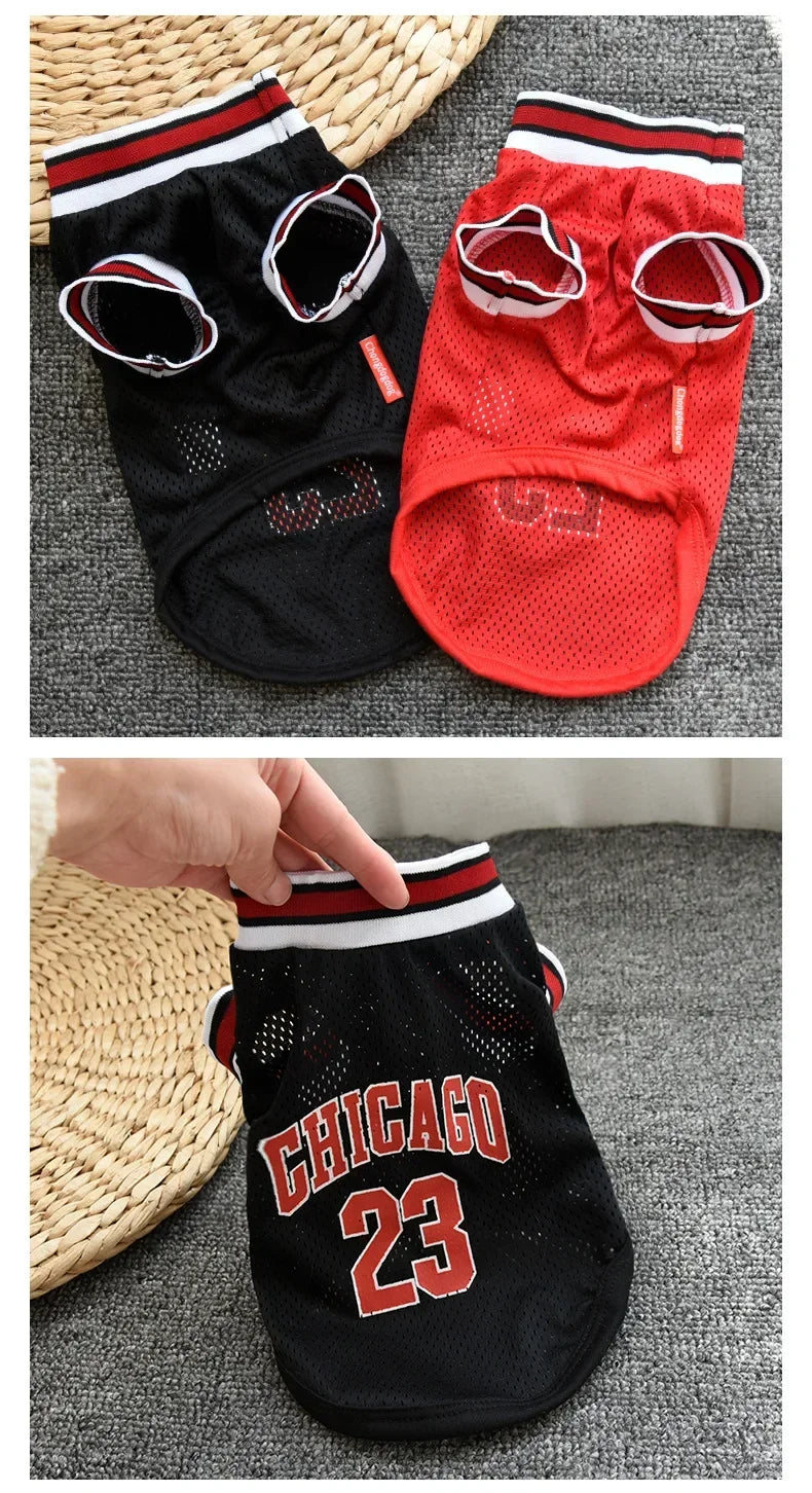 Breathable Mesh Dog Clothes Sport Large Dog Jersey Basketball Clothin Puppy T-Shirts Summer Pet Cat Shirt Prevent hair loss
