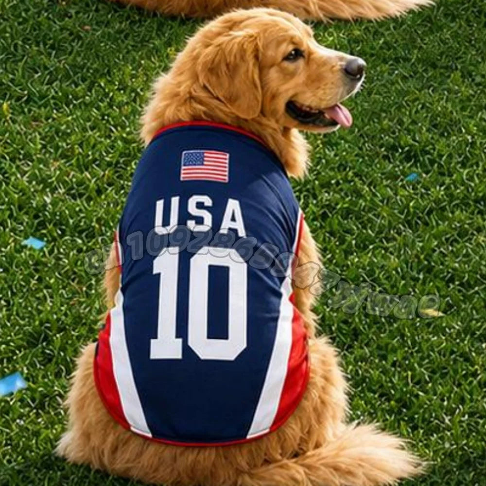 Summer Dog Clothes CANADA Brazil Germany print Basketball Clothes Puppy T-Shirt Summer Pet Cat Shirts For  soccer fans  Dogs
