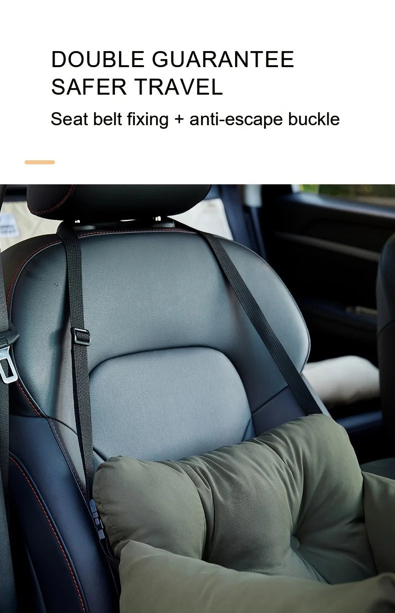Dog Car Seat with Safety Belt – Non-Slip Washable Travel Carrier for Small Dogs