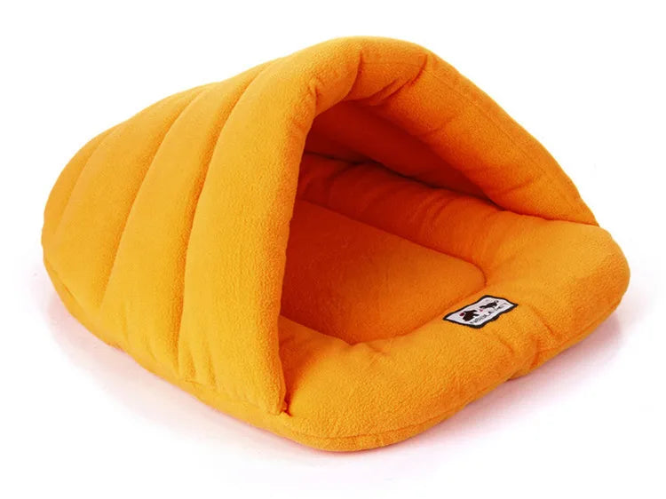 Slipper-Shaped Pet Bed Cave – Warm Cotton Sleeping Nest for Small Dogs &amp; Cats