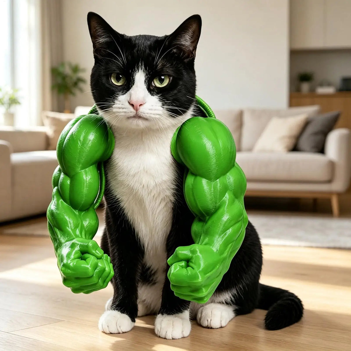 Funny Cat Muscle Arms Costume Prop