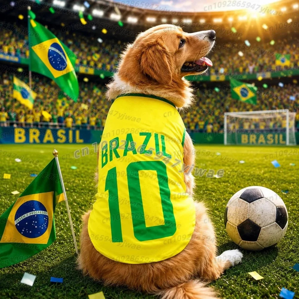 National Team Dog Soccer Jersey, Sleeveless Summer Vest for Dogs