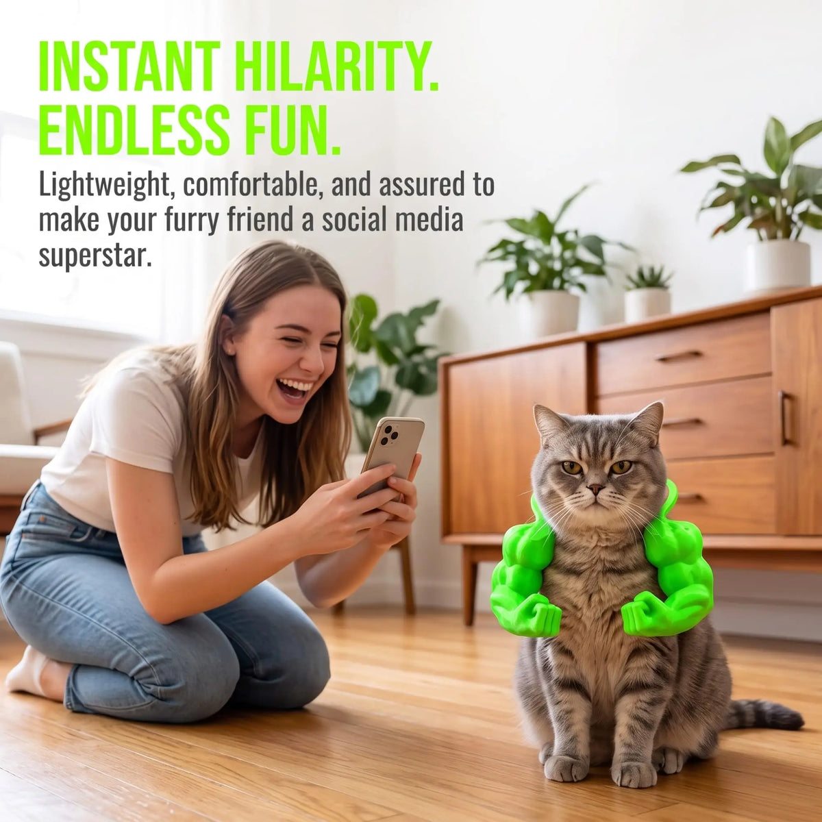 Muscle Arms Pet Costume for Cats & Small Dogs