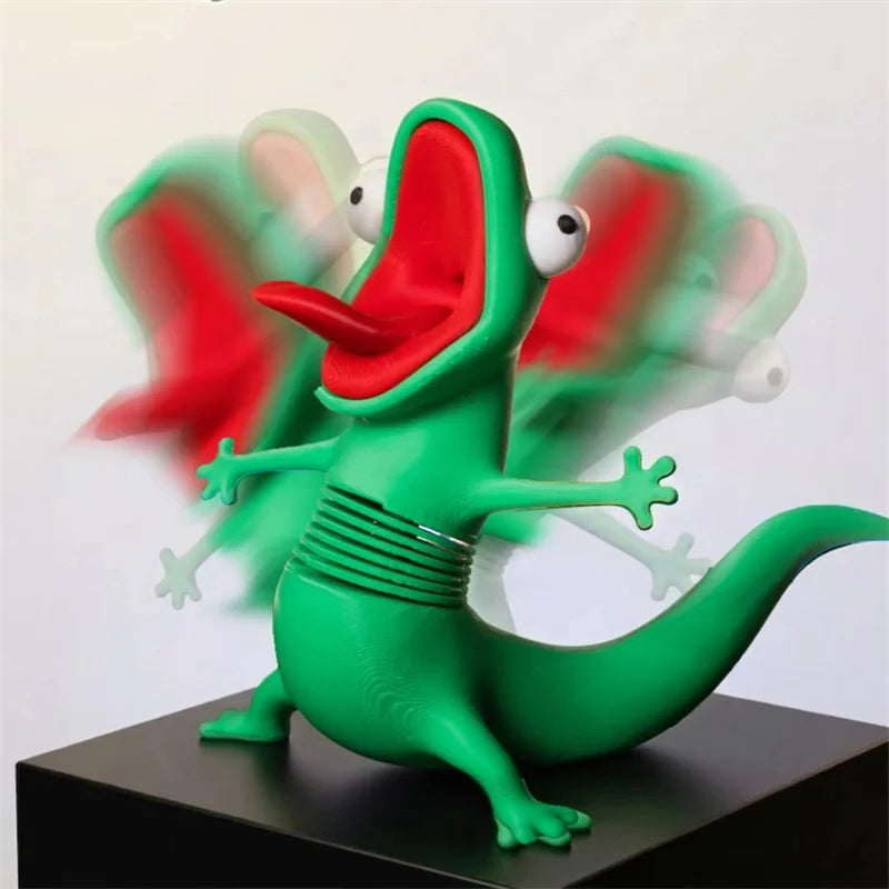 3D Printed Cute Lizard Tom Desktop Pendant Swinging Head Car Mini Decorative Pendant Anime Beaver Cute Lizard Cartoon Decor Gift
