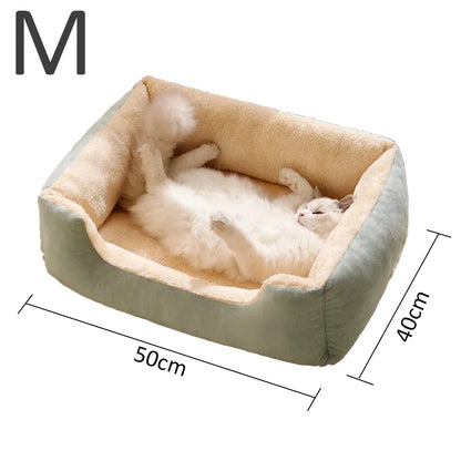 Plush Pet Cushion Bed – Soft Breathable Basket Bed for Cats &amp; Dogs (S to XXL)