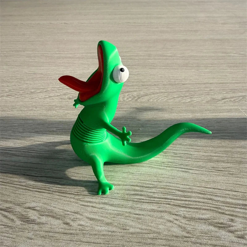 3D Printed Cute Lizard Tom Desktop Pendant Swinging Head Car Mini Decorative Pendant Anime Beaver Cute Lizard Cartoon Decor Gift
