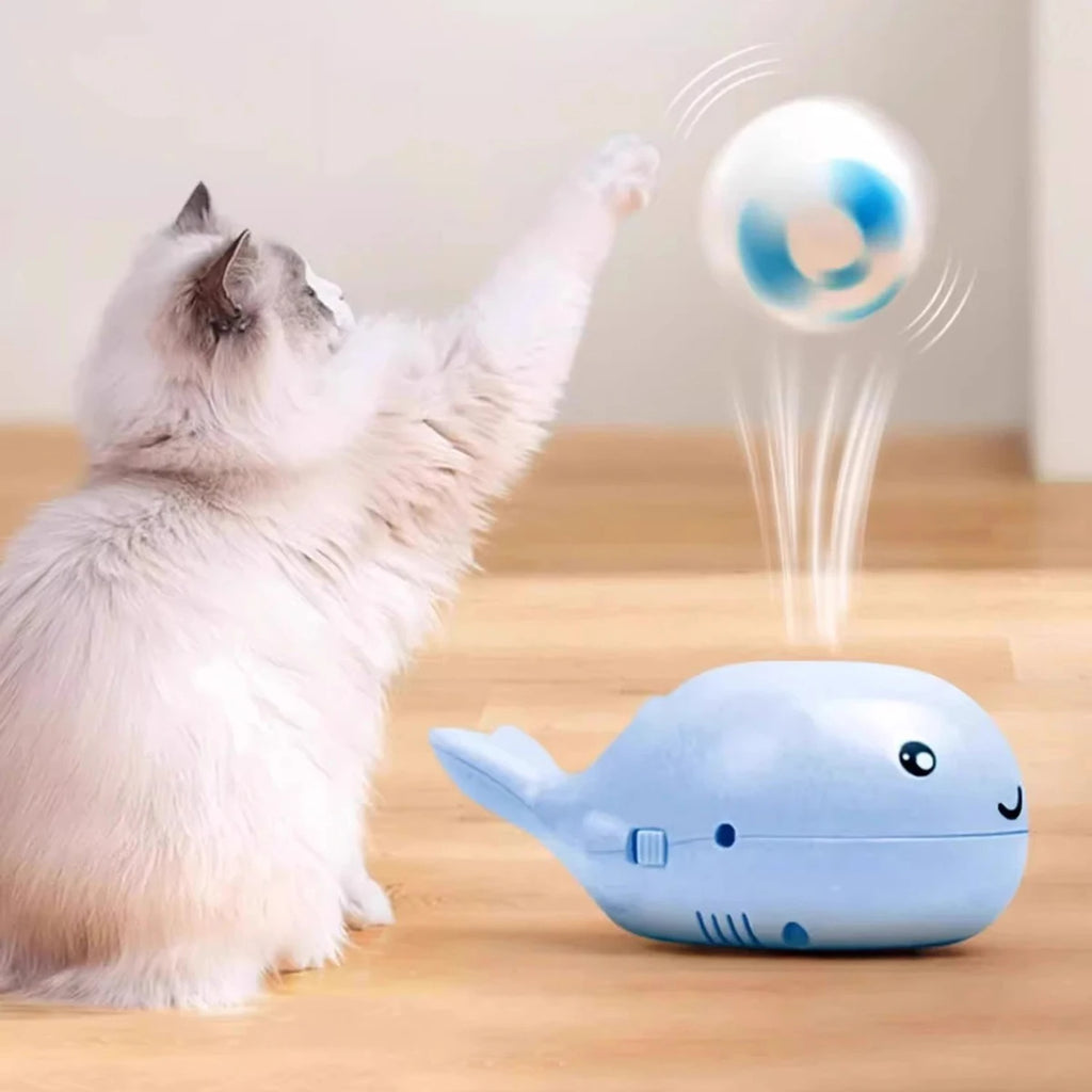 Whale-Shaped Floating Ball Cat Toy