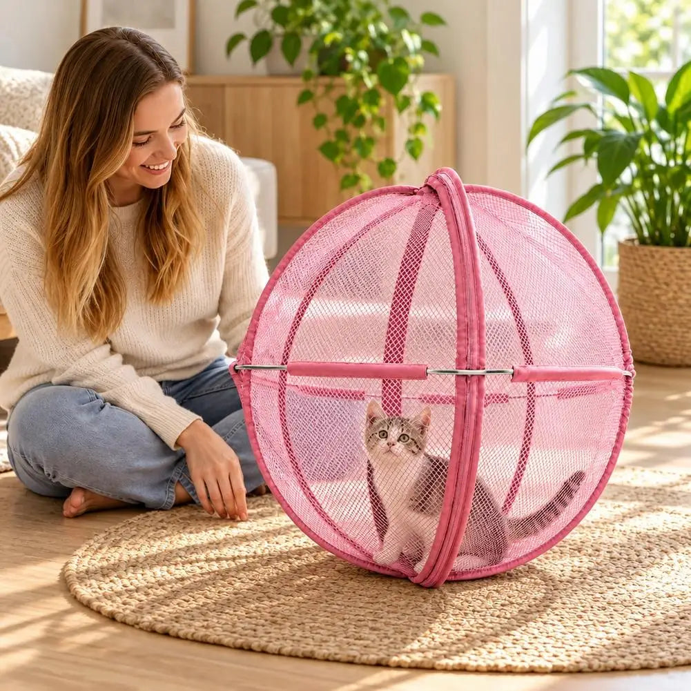 Foldable Pop-Up Cat Playpen Ball – 68 cm