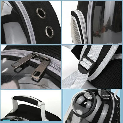 Space Capsule Pet Backpack | Transparent Breathable Carrier for Cats &amp; Small Dogs