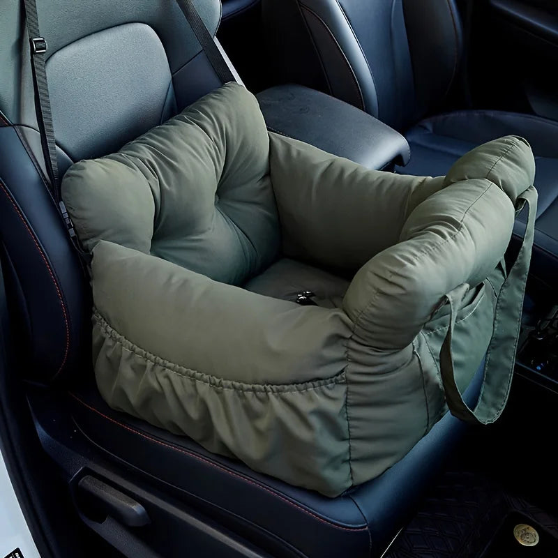 Dog Car Seat with Safety Belt – Non-Slip Washable Travel Carrier for Small Dogs