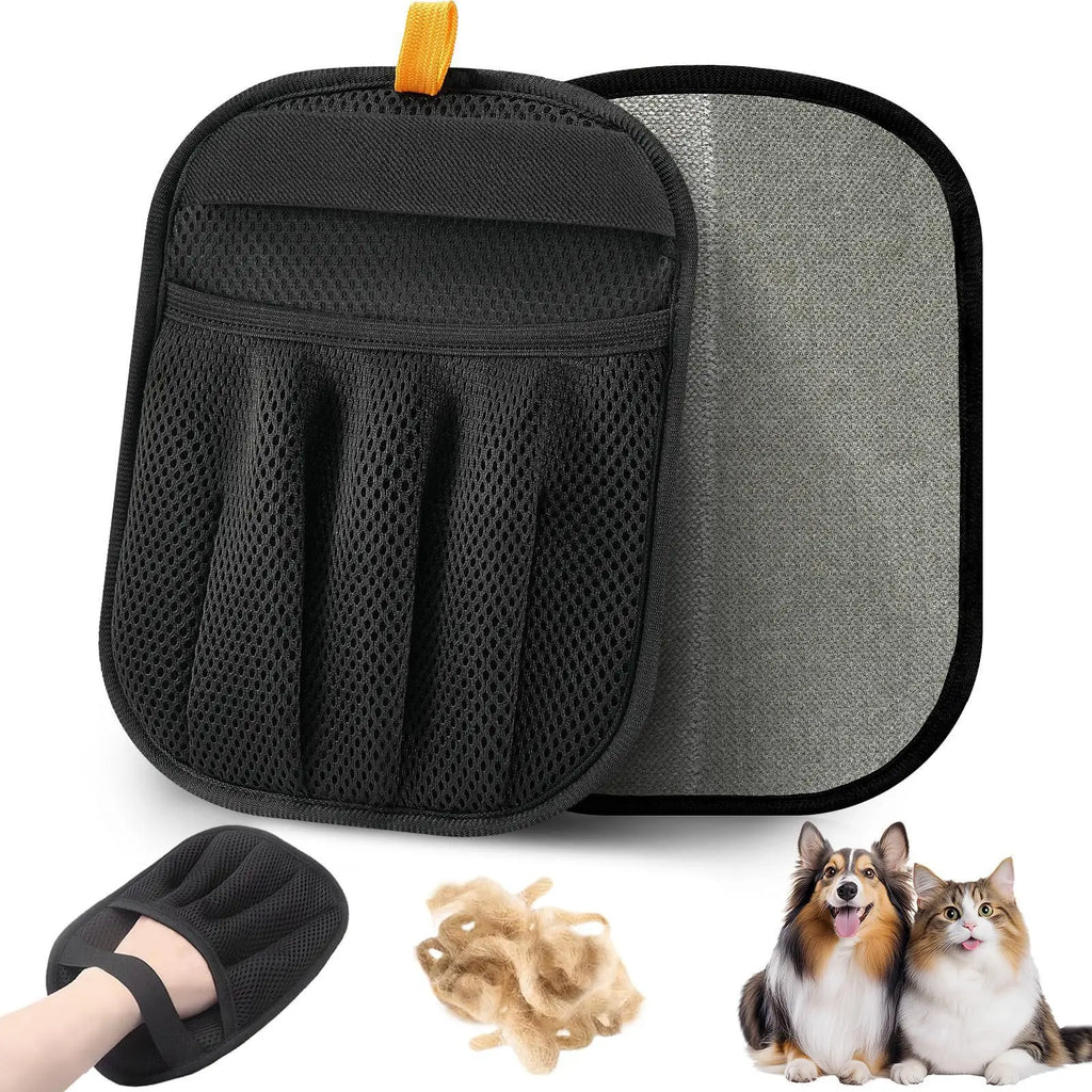 Pet Grooming Glove Dog Cat Hair Remover Wet Cleaning Glove Soft Massage Brush Polyester Grooming Tool For Pets 1-5PCS