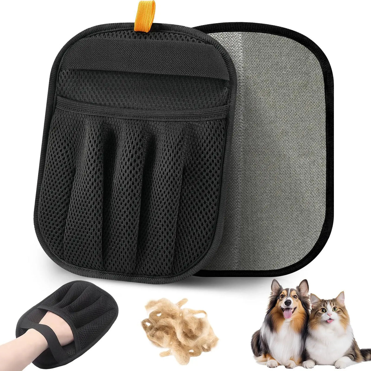 Pet Grooming Glove Dog Cat Hair Remover Wet Cleaning Glove Soft Massage Brush Polyester Grooming Tool For Pets 1-5PCS
